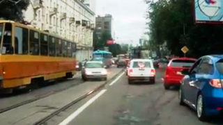 Нарушение ПДД с трамваем
